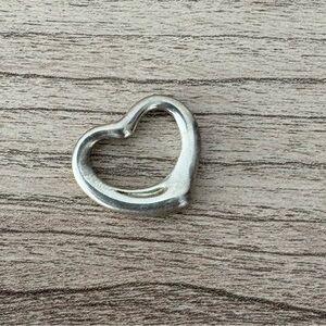 Tiffany & Co. Silver Open Heart Necklace Pendant Elsa Perretti